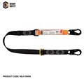 Shock Absorbing Webbing Lanyard Adjustable Single Leg 2x Snap Hook