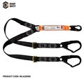 Shock Absorbing Webbing Lanyard Adjustable Double Leg 1x Snap Hook 2x Double Action Scaff Hook