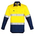 Mens Hi Vis Closed Front LS Shirt  Hoop Taped